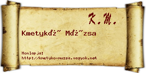 Kmetykó Múzsa névjegykártya